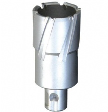 Hollow drill with alloy inserts