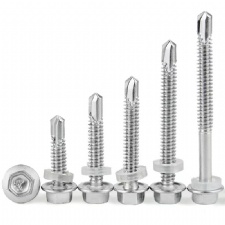 Stainless steel hexagon head tail drilling screws